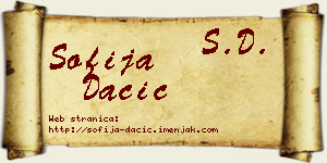 Sofija Dačić vizit kartica